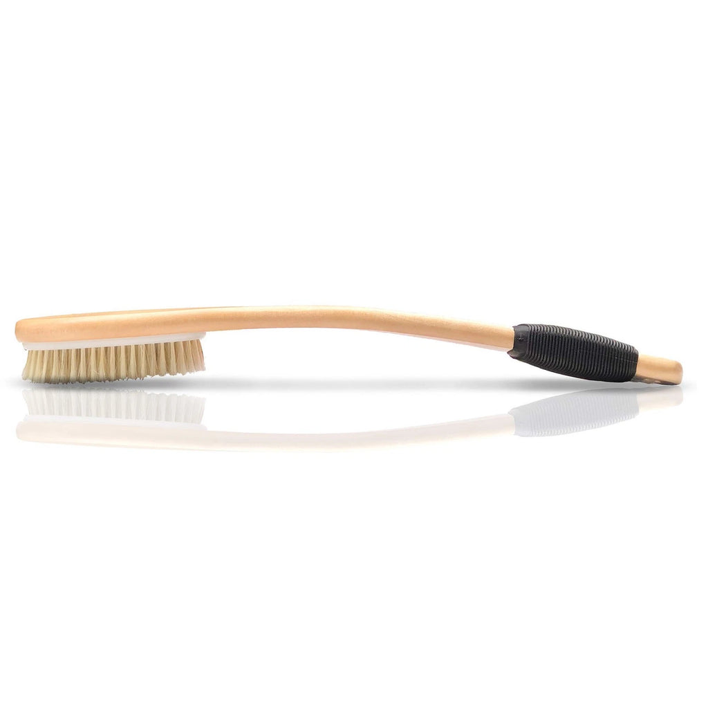 Bath Brush Wooden Curved Long Handle Antiskid Shower for Exfoliating Natural