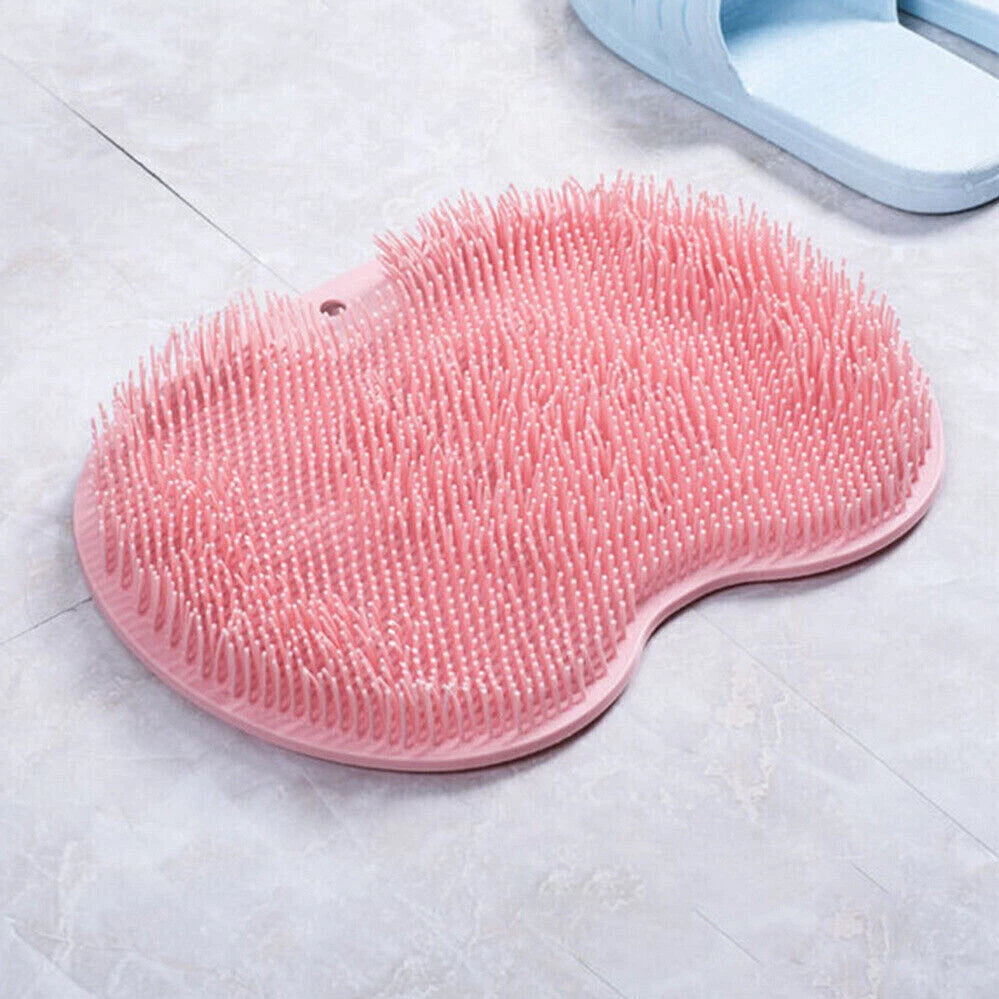 Silicone Wall Mounted Back Scrubber Bath Massage Cushion Brush with Suction Cups