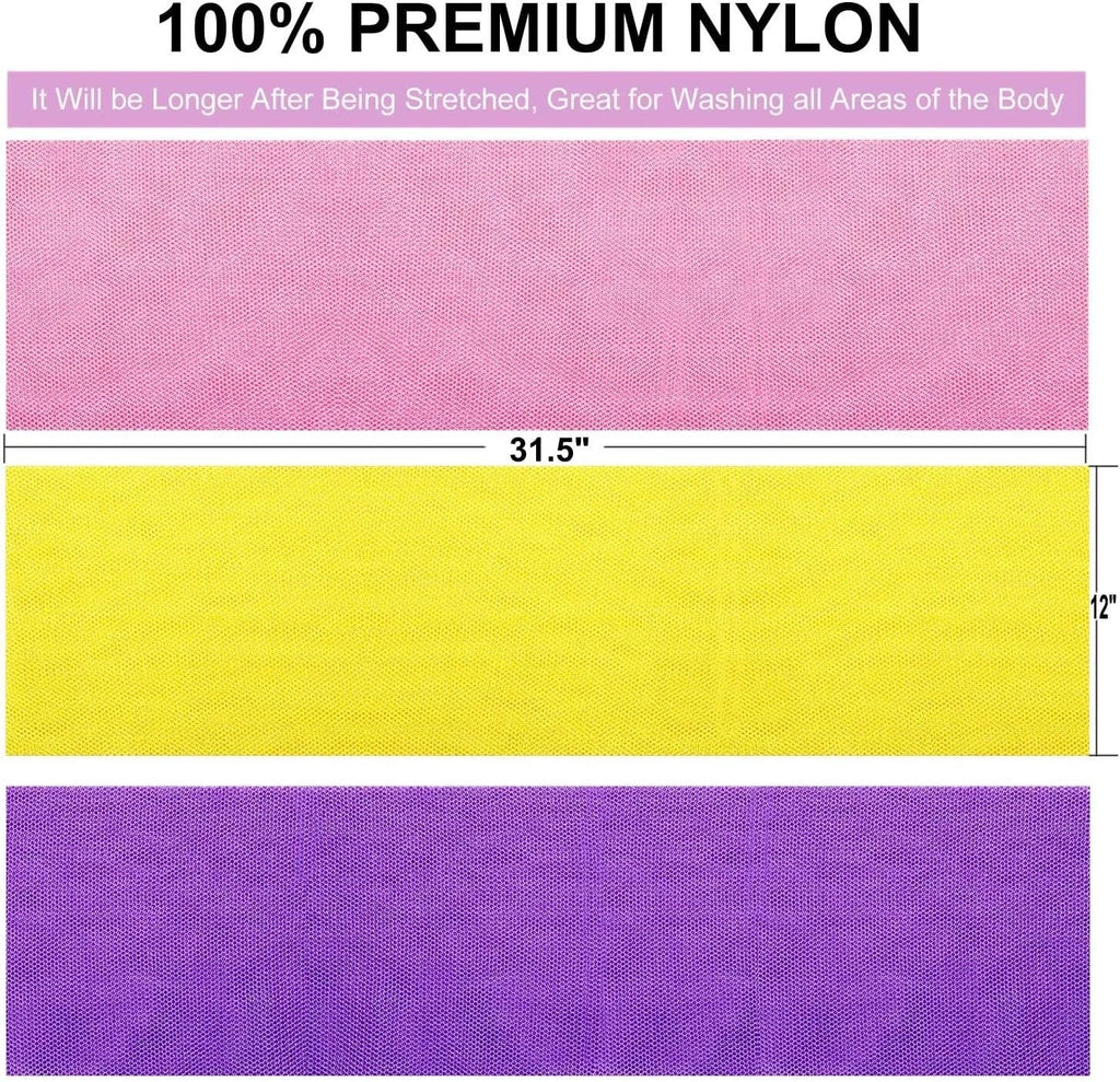 3 Pieces African Net Bath Sponge African Exfoliating African Scrubbing Long Net