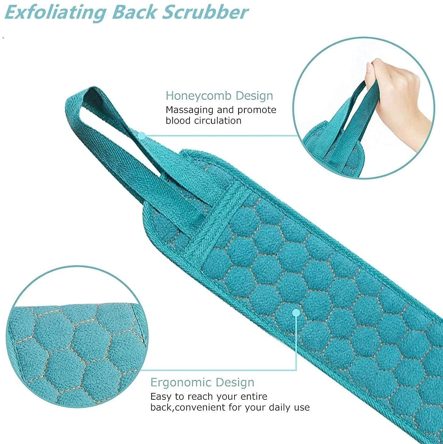 Exfoliating Back Scrubber Shower Bath Body Washer Glove Mitt Sponge Brush Set