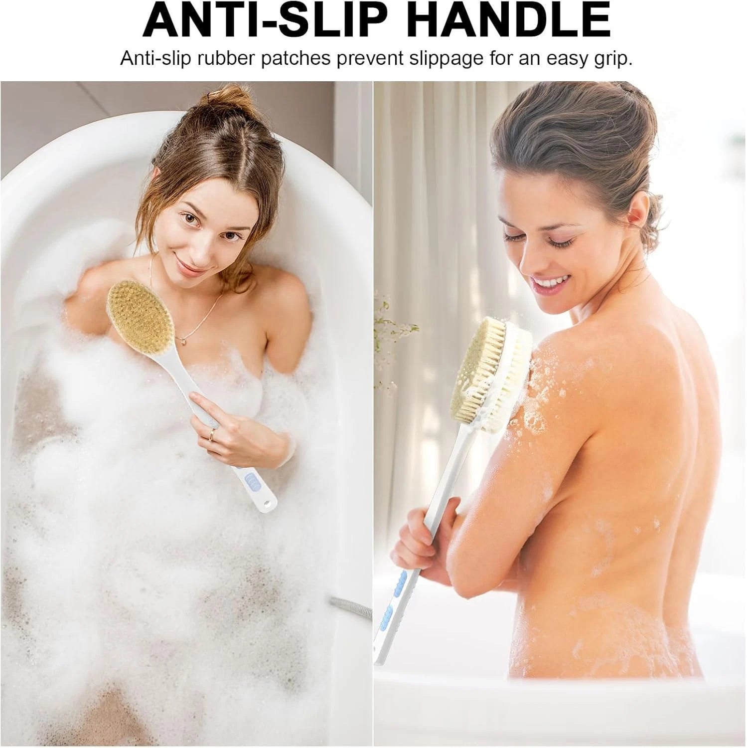 Back Scrubber, Back Scrubber for Shower, Bath Brush Long Handle for Shower with