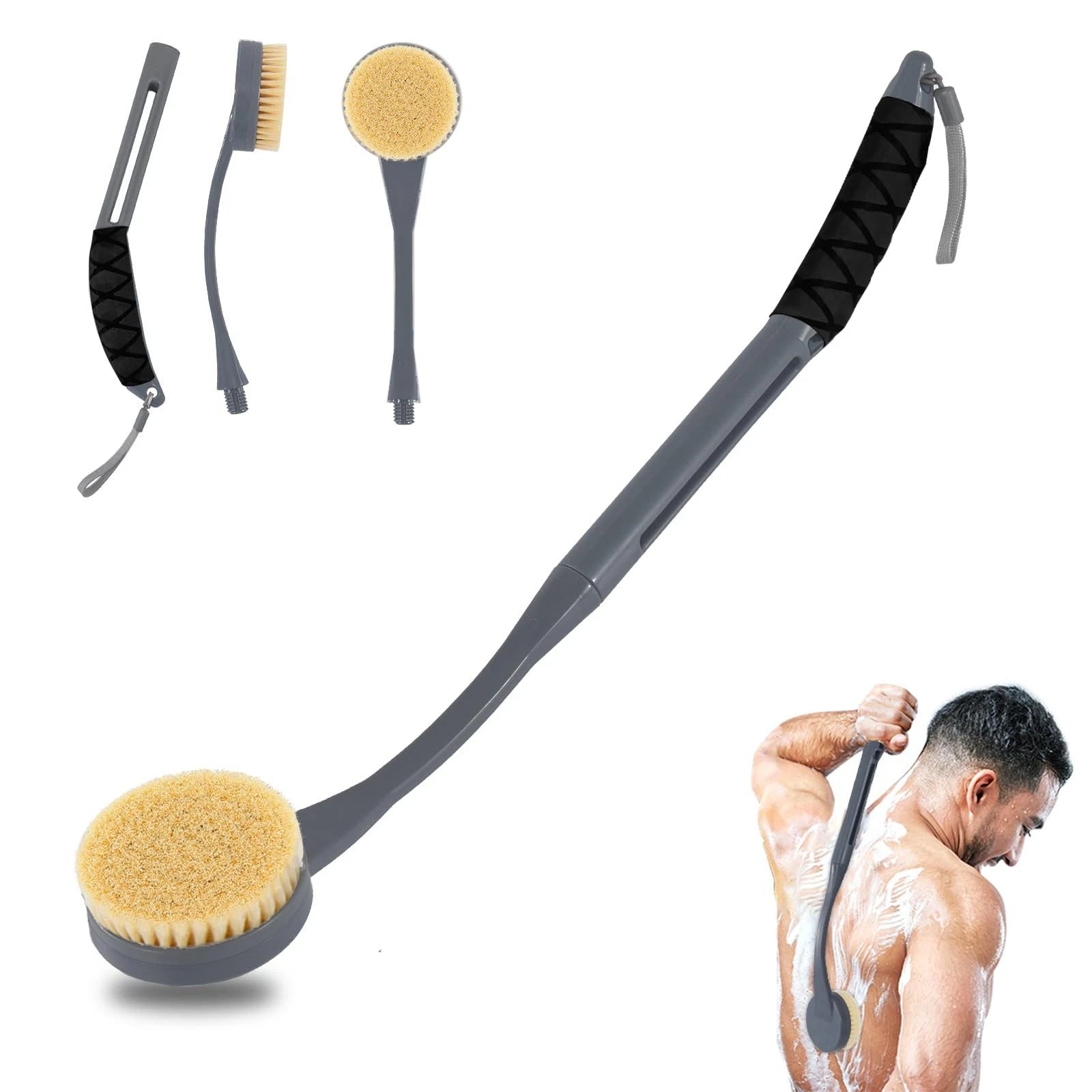 Back Scrubber for Shower20.5" Bath Brush Long Handle for Deep CleaningBack Br...