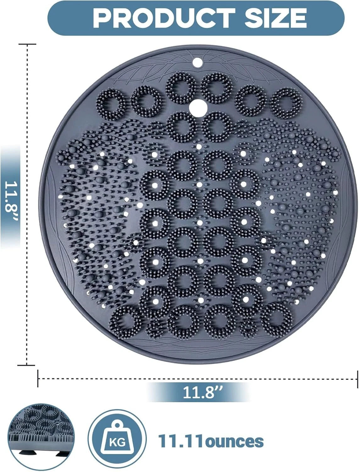 Foot Scrubber Mat Shower Silicone Back Body Exfoliator Massager Washer Non Slip