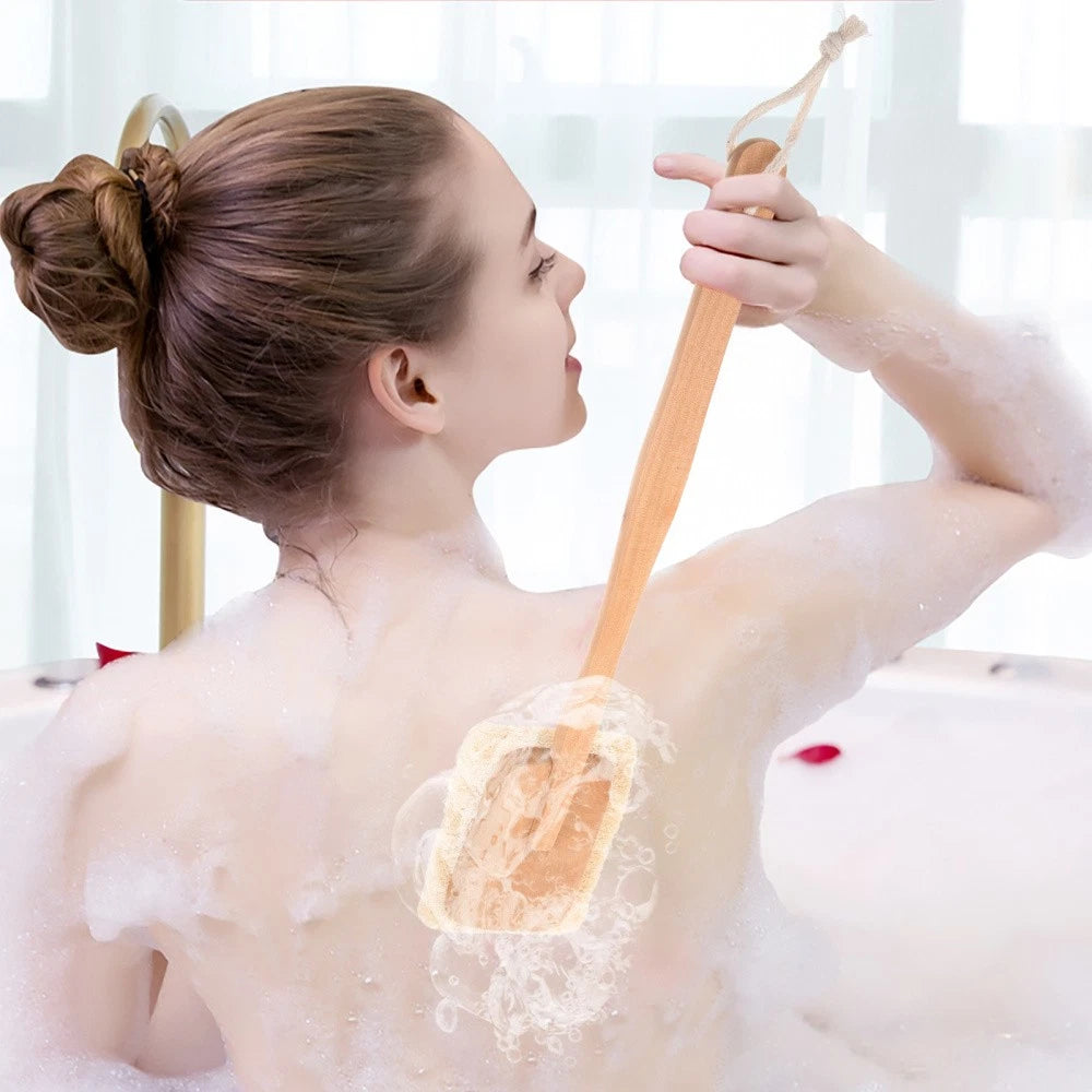 Back Massage Brush Shower with Long Handle Body Wash Scrubber Bath