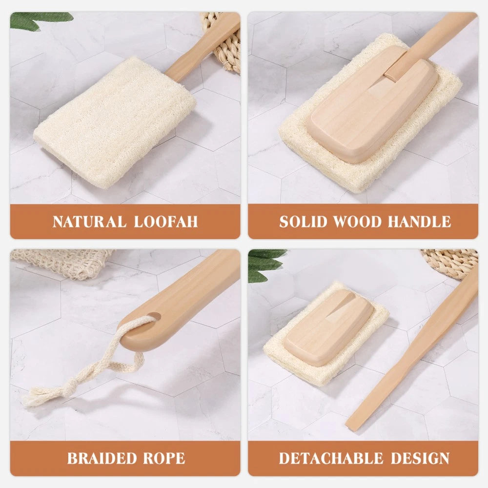 Loofah Bath Brush Work Body Exfoliator Scrubber Skin for Dry Brushing