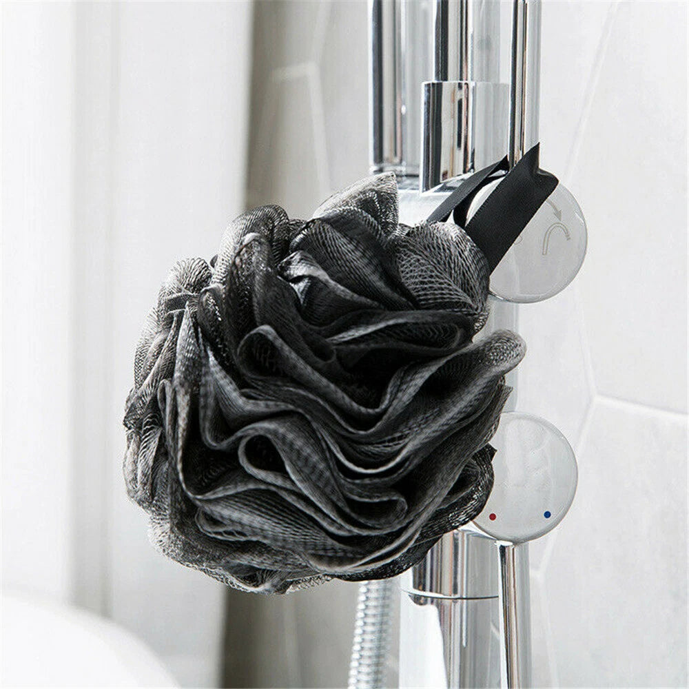 Bath Shower Mesh Ball Puff Large Scrubber Sponge Flower Exfoliating Body Brush !