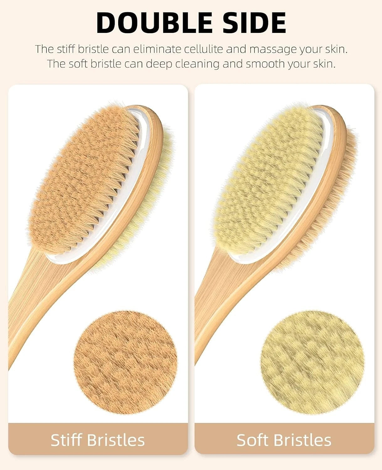 Durable 17-Inch Bath Brush with Anti-Slip Grip - Ideal for Wet & Dry Exfoliation