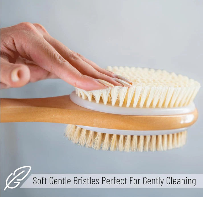 Body Back Bath Brush Shower Scrubber Soft Bristles Long Handle Double Sided