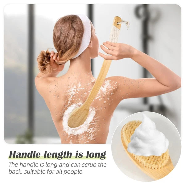 Bath Body Brush Shower, 22" Super Long Handle Back Body Scrubber Wet/Dry ...