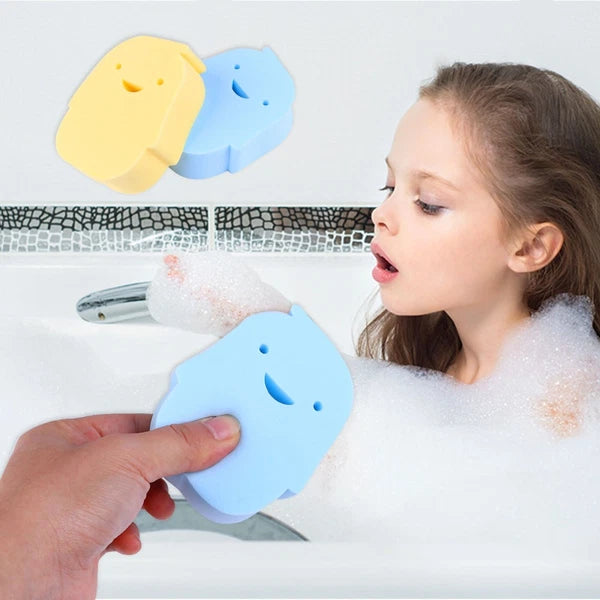 2 Pcs PVA Infant Shower Sponge Baby Bath Rubbing Scrubber Body Bath Brush