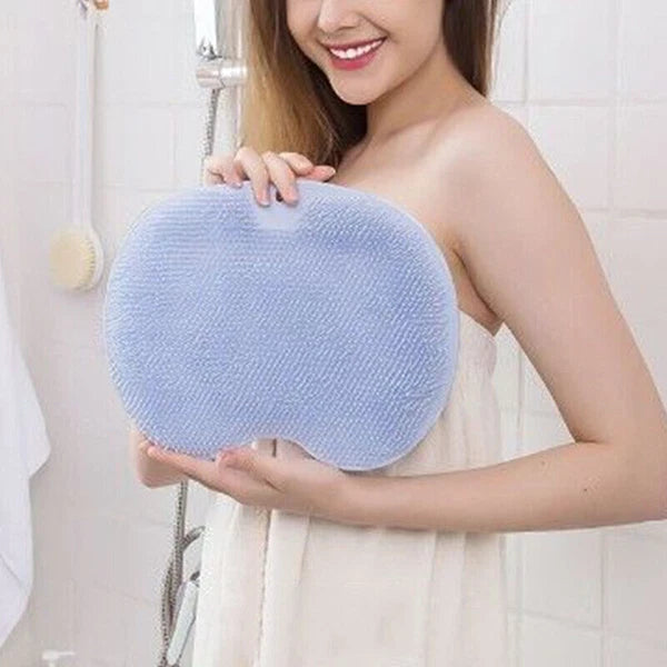Silicone Wall Mounted Back Scrubber Bath Massage Cushion Brush with Suction Cups