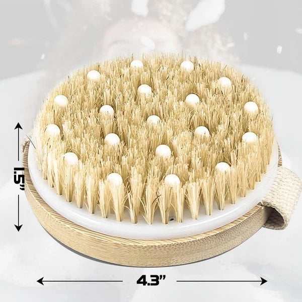 Bamboo Dry Body Brush Shower Brushing Removes Dry Skin