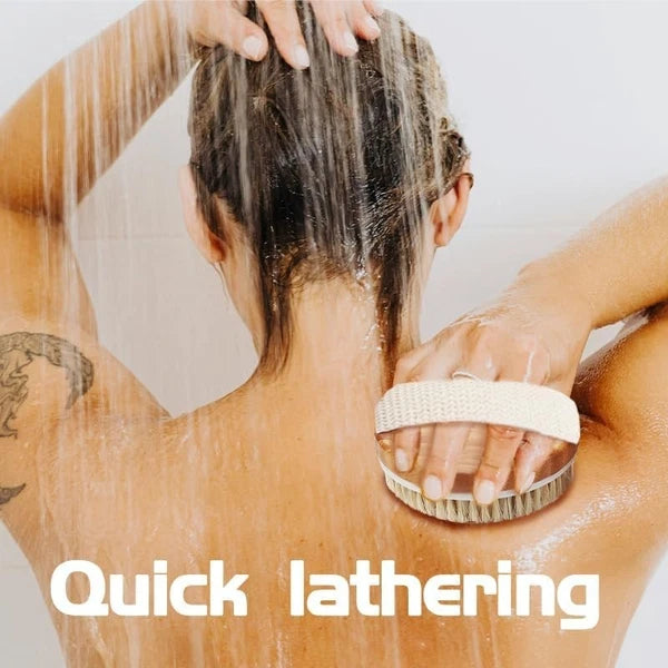 Bamboo Dry Body Brush Shower Brushing Removes Dry Skin