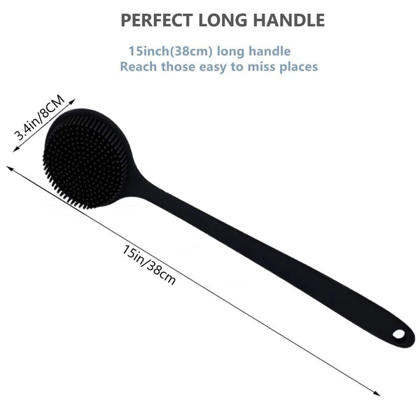 Cinlitek Silicone Body Scrubber, Long Handle Back Scrubber For Shower,