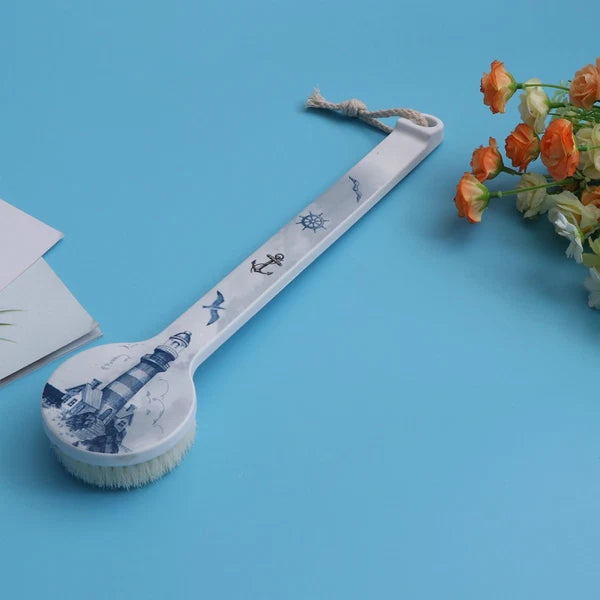 Long Handle Bath Scrubber Printed Body Brush Exfoliating Shower Brush