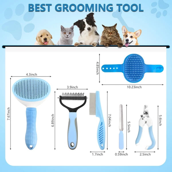 Dog Brush Dog Grooming Kit 6PCS Dog Brush for Shedding-Dog Brushes for Groomi...