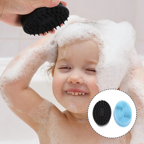 2 Pcs Bath Removable Silicone Body Scrubber with Handle