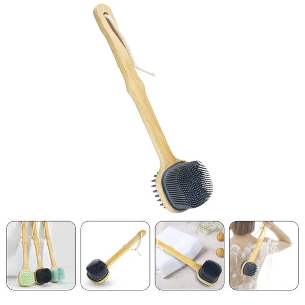 Bath Brush Silicone Shower Scrubber Body Men Long Handle