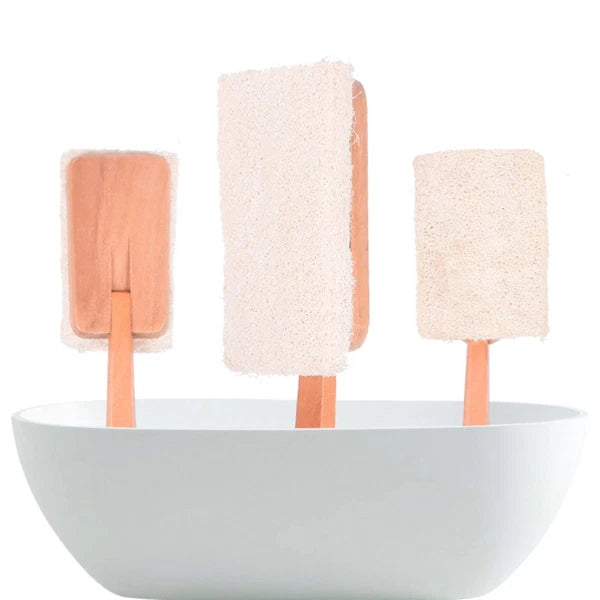 Loofah Bath Brush Body Exfoliator Scrubber Hand Held for Bathing