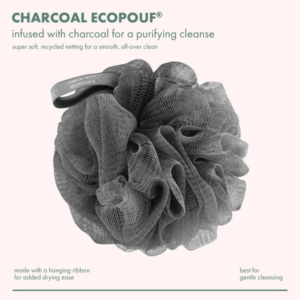 EcoTools Charcoal Bath Sponge, Black Loofah for Body Cleansing & Exfoliating, fo