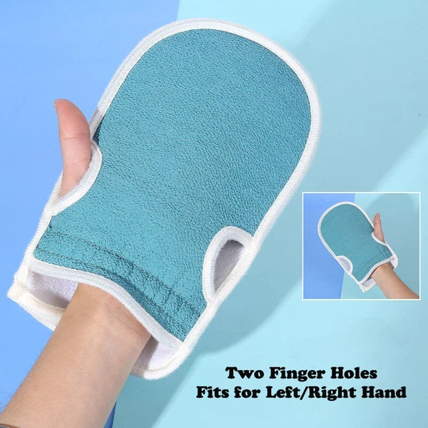 Exfoliating Back Scrubber Shower Bath Body Washer Glove Mitt Sponge Brush Set