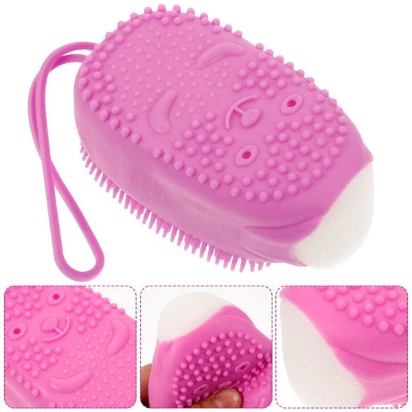Automatically Soak Bath Scrub Silicone Bath Brush Without Soap Purple