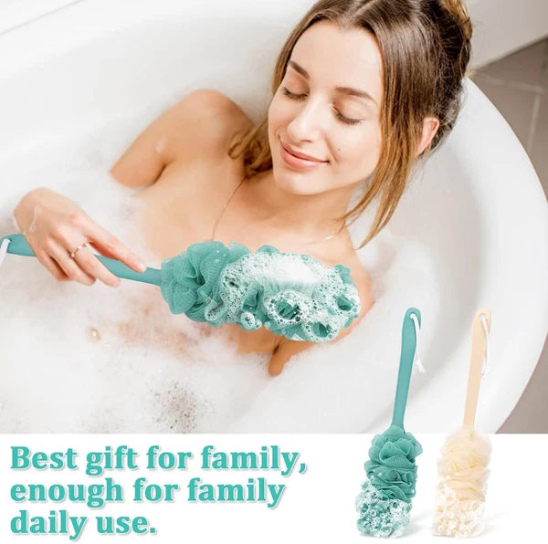 New Bath Loofah Sponge Brush Shower Long Handle Back Scrubber Bathing Accessorie