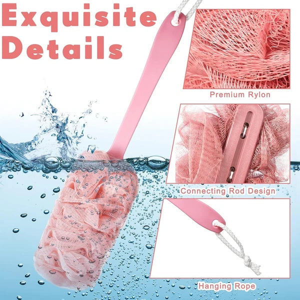 New Bath Loofah Sponge Brush Shower Long Handle Back Scrubber Bathing Accessorie