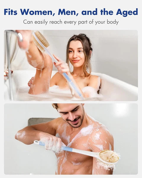 Back Scrubber Body Shower Brush: anti Slip Long Handle Bath Brush with Stiff and
