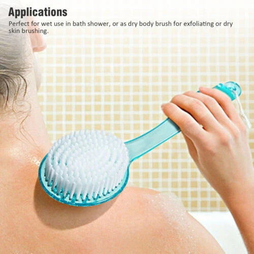 Body Back Bath Brush - for Shower with Long Handle, Back Washer Scrubber NEW