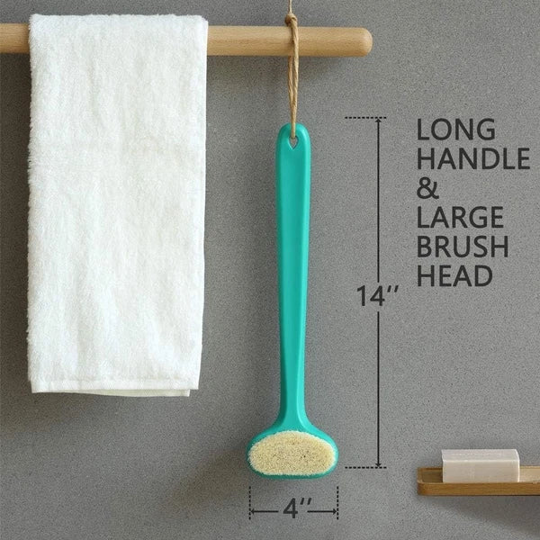 Ergonomic Body Brush for Bath & Shower - 14-Inch Exfoliation Tool in Green