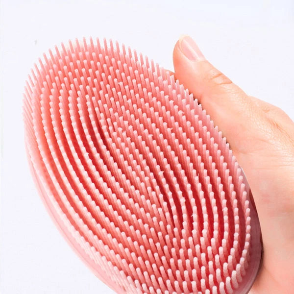 Bath Brush Scalp Massager Silicone Bristles Body Scrubber Washing Comb Bath Tool