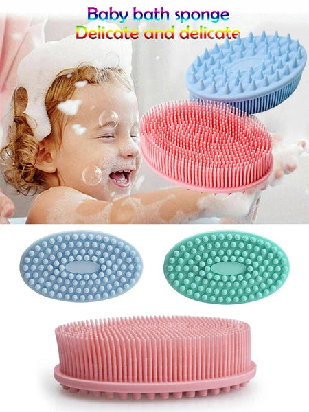 Bath Brush Scalp Massager Silicone Bristles Body Scrubber Washing Comb Bath Tool