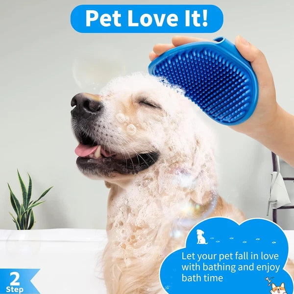 6PCS Dog Bath Brush & Dog Toothbrush | Adjustable Handle Shampoo Brush