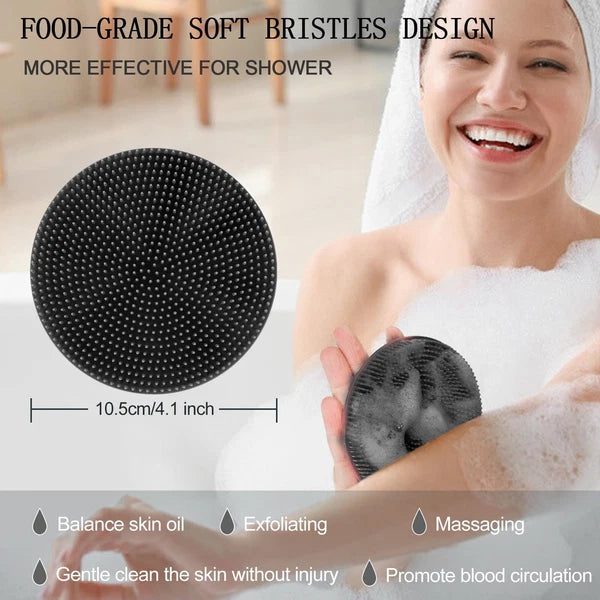 Food-Grade Soft Silicone Body Scrubber Shower Brush Handheld Cleansing Skin B...