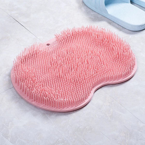 Silicone Wall Mounted Back Scrubber Bath Massage Cushion Brush with Suction Cups