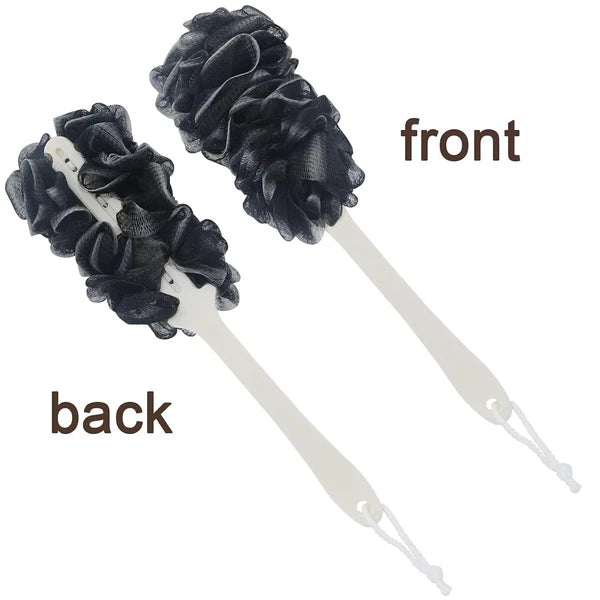 Dual-Pack Long Handle Back Scrubber - Soft Nylon Mesh Bath Brush for Men & Women