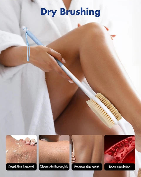 Back Scrubber Body Shower Brush: anti Slip Long Handle Bath Brush with Stiff and