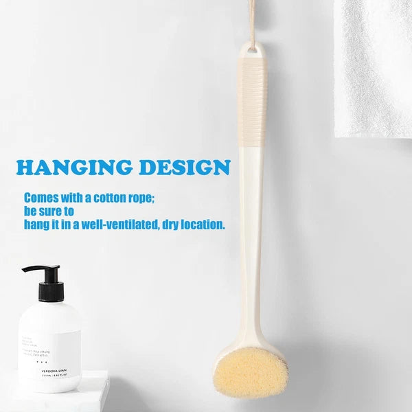 Back Scrubber for Shower Bath Brush with 17-Inch Long Anti-Slip Handle Wet an...