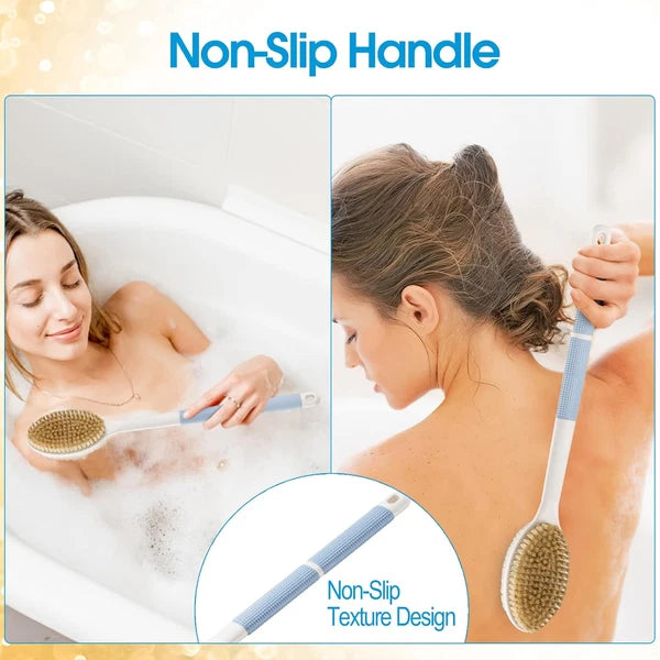 Back Scrubber anti Slip for Shower,Shower Brush Long Handle with Stiff and Soft