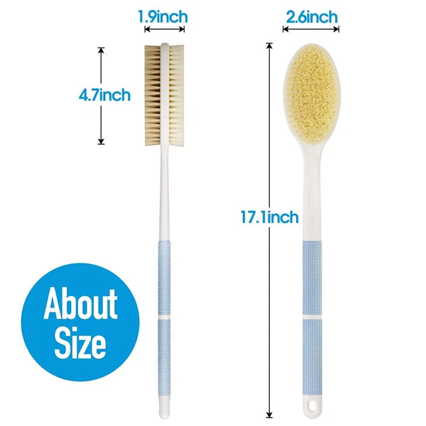 Back Scrubber anti Slip for Shower,Shower Brush Long Handle with Stiff and Soft