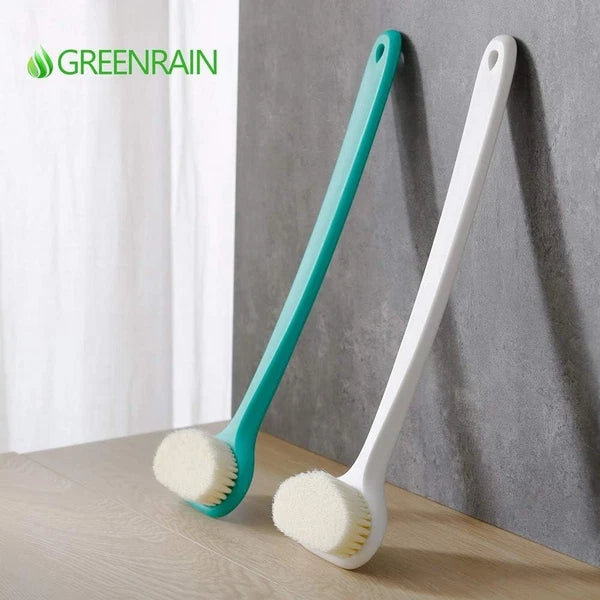Ergonomic Body Brush for Bath & Shower - 14-Inch Exfoliation Tool in Green