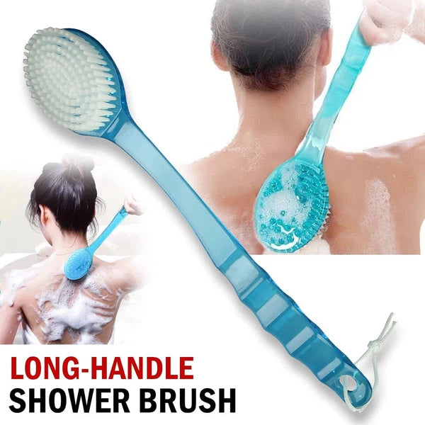 2× Long Handle Back Shower Exfoliating Bath Body Brush Scrubber Massager 14.2 in