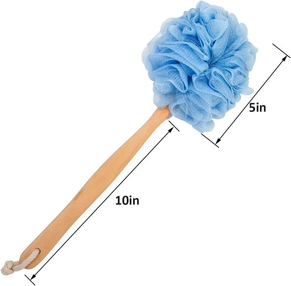 Loofah Back Scrubber for Shower, Wooden Long Handle Bath Sponge Lufa Shower Brus