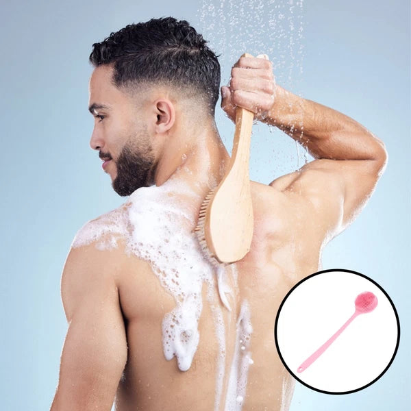 2 Pack Bath Brush Skin Exfoliator Scrubber Elderly Man Back for Shower