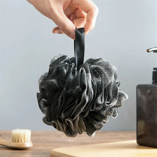 Bath Shower Mesh Ball Puff Large Scrubber Sponge Flower Exfoliating Body Brush !
