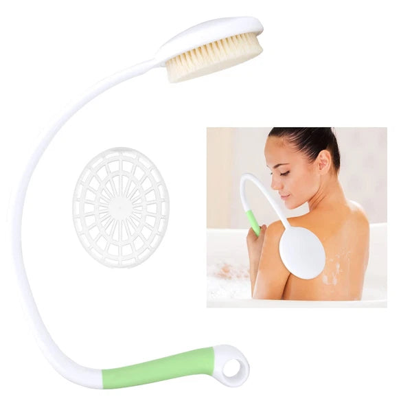 27.5” Back Bath Brush with Long Curved Long Handle,Shower Brush with U-Shaped...