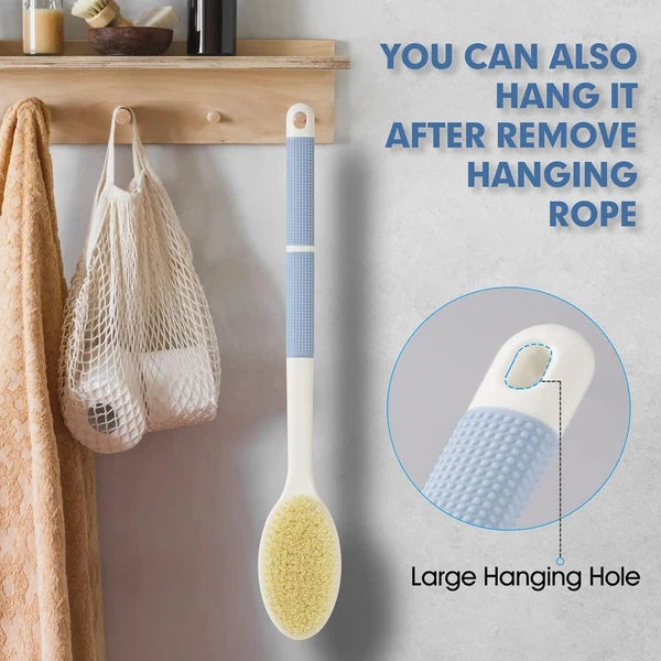Back Scrubber Anti Slip for Shower,Back Brush Long Handle with Stiff and Soft