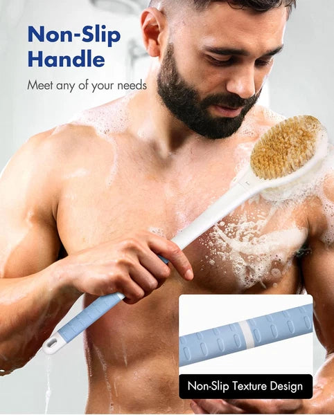 Back Scrubber Body Shower Brush: anti Slip Long Handle Bath Brush with Stiff and