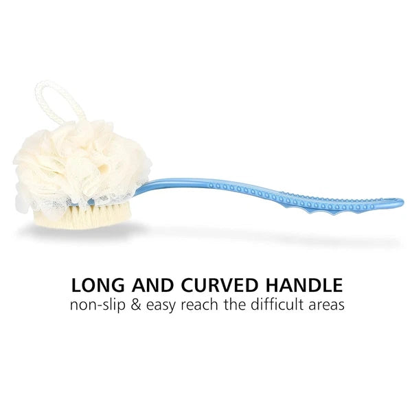 Luxurious Shower Body Brush: Dual Bristles & Loofah for Ultimate Exfoliation